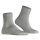 FALKE Unisex Socken 2er Pack - Kurzsocken, Baumwollmischung, Run Rib, Bündchen, einfarbig Hellgrau 37-38