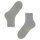 FALKE Unisex Socken 2er Pack - Kurzsocken, Baumwollmischung, Run Rib, Bündchen, einfarbig Hellgrau 37-38