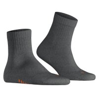 FALKE Unisex Socken 2er Pack - Kurzsocken, Baumwollmischung, Run Rib, Bündchen, einfarbig Dunkelgrau 44-45