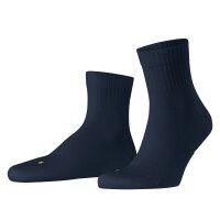 FALKE Unisex Socken 2er Pack - Kurzsocken, Baumwollmischung, Run Rib, Bündchen, einfarbig Dunkelblau 44-45