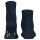 FALKE Unisex Socken 2er Pack - Kurzsocken, Baumwollmischung, Run Rib, Bündchen, einfarbig Dunkelblau 44-45