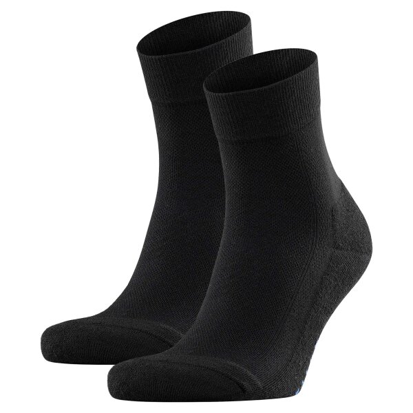FALKE Unisex Socks Pack of 2 - Cool Cick, Polyester, single color Black 39-41