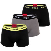 HUGO Herren Boxershorts, 3er Pack - TRUNK TRIPLET PLANET, Logo, Cotton Stretch