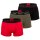HUGO Mens Boxer Shorts, 3-pack - TRUNK TRIPLET PLANET, Logo, Cotton Stretch