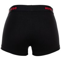 HUGO Herren Boxershorts, 3er Pack - TRUNK TRIPLET DESIGN, Logo, Cotton Stretch Schwarz/Rot S