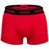 HUGO Mens Boxer Shorts, 3-pack - TRUNK TRIPLET DESIGN, Logo, Cotton Stretch Black/Red S (Small)