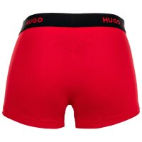 HUGO Mens Boxer Shorts, 3-pack - TRUNK TRIPLET DESIGN, Logo, Cotton Stretch Black/Red S (Small)