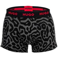 HUGO Mens Boxer Shorts, 3-pack - TRUNK TRIPLET DESIGN, Logo, Cotton Stretch Black/Red S (Small)