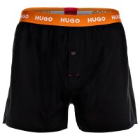 HUGO Herren Web-Boxershorts, 3er Pack - Woven Boxer Triplet, Logo, Baumwolle, uni Schwarz S