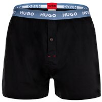 HUGO Herren Web-Boxershorts, 3er Pack - Woven Boxer Triplet, Logo, Baumwolle, uni Schwarz S