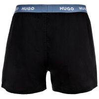 HUGO Herren Web-Boxershorts, 3er Pack - Woven Boxer Triplet, Logo, Baumwolle, uni Schwarz S