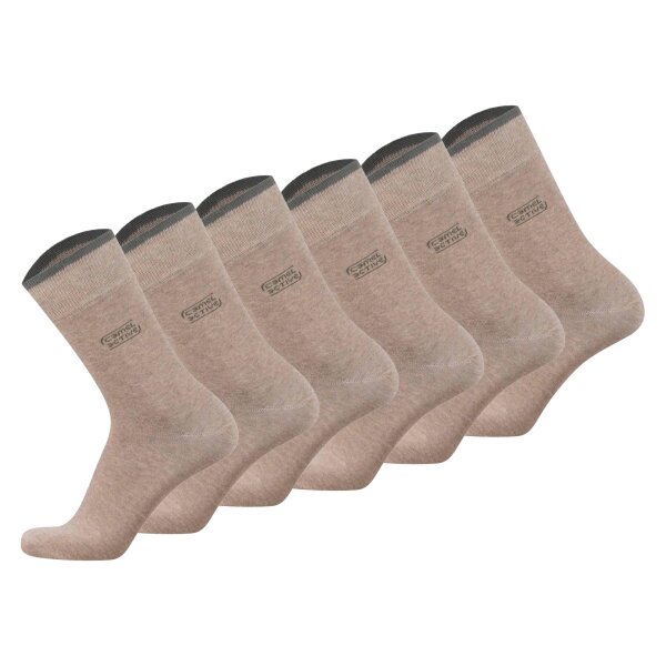 camel active Mens Socks, 6-pack - Basic Socks, Organic Cotton Beige melange 39-42