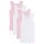 Sanetta Girls Undershirt, Pack of 4 - Shirt without Arms, Top, Cotton White/Pink 140