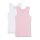 Sanetta Girls Undershirt, Pack of 4 - Shirt without Arms, Top, Cotton White/Pink 140