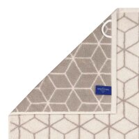 Villeroy & Boch Handtuch - Carré, Walkfrottier, gemustert, Handtuch, Baumwolle Creme/Taupe 50x100 cm