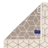 Villeroy & Boch Duschtuch - Carré, Walkfrottier, gemustert, Handtuch, Baumwolle Creme/Taupe 80x150 cm