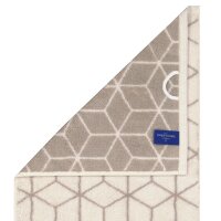 Villeroy & Boch Gästetuch - Carré, Walkfrottier, gemustert, Handtuch, Baumwolle Creme/Taupe 30x50 cm
