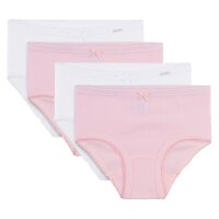 Sanetta Mädchen 4er Pack Hipslip - Slip, Unterhose, einfarbig Weiß/Rosa 128