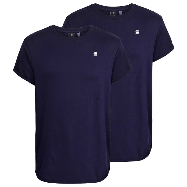 G-STAR mens T-shirt, 2-pack - Lash 2 Pack, round neck, organic cotton Blue M (Medium)