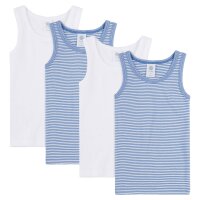 Sanetta Boys Shirt 4-Pack - Undershirt without Sleeves, Tank Top, striped