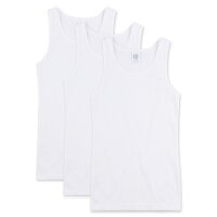 Sanetta girls undershirt 3-Pack - basic shirt, wide straps, single jersey cotton White 128 (6-7 Years)