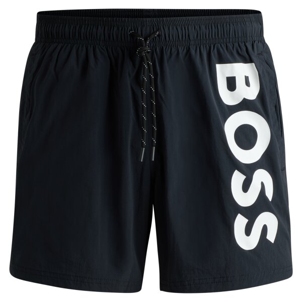 BOSS Herren Badeshorts - OCTOPUS, Swim Shorts, Badehose, gewebt, Logo, einfarbig Schwarz M