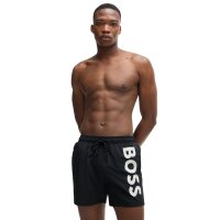 BOSS Herren Badeshorts - OCTOPUS, Swim Shorts, Badehose, gewebt, Logo, einfarbig Schwarz M