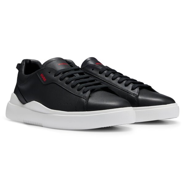 HUGO Mens trainers - Blake Tenn lt, low, laces, genuine leather, logo Black (Black 001) EU 45 (UK 10)