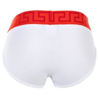 VERSACE Herren Slip - TOPEKA, Stretch Cotton, einfarbig Weiß/Rot M