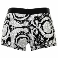 VERSACE mens boxer shorts - TOPEKA BAROQUE, Short Trunks Topeka Fabric Baroque Print, Stretch Cotton, Logo White/Black L (Large)