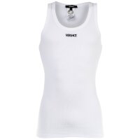 VERSACE Herren Tank Top - RIBBED,Tank Top Rex Ribbed Cotton, Unterhemd, Rundhals, Stretch Cotton Weiß M