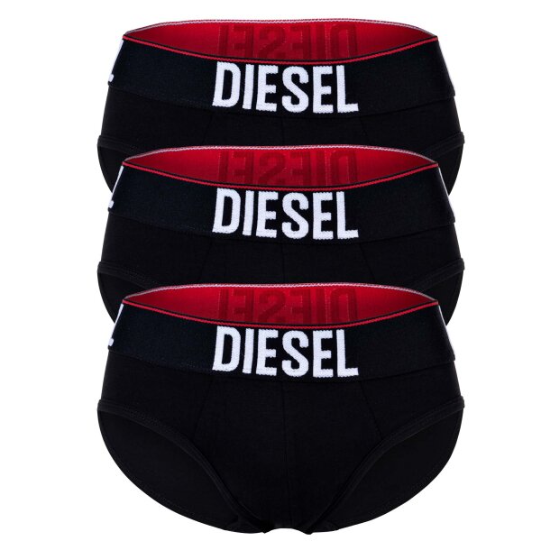 DIESEL Mens Briefs, 3-Pack - UMBR-ANDRETHREEPACK, Briefs, Cotton Stretch, plain Black XL (X-Large)
