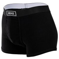 VERSACE Herren Boxershort - RIBBED, Short Trunk Tex Ribbed Cotton, Stretch Cotton, Logo Schwarz S