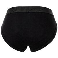 VERSACE Herren Slip - RIBBED, Slip Tex Ribbed Cotton, Stretch Cotton, Logo Schwarz S