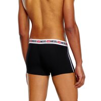 DIESEL Herren Boxershorts, 2er Pack - UMBX-SHAWN TWO PACK, Trunks, Logobund, Kontrast-Streifen, Cotton Stretch Schwarz S