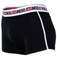 DIESEL Mens Boxershorts, 2-Pack - UMBX-SHAWN TWO PACK, Trunks, Logo Waistband, Contrast Stripe, Cotton Stretch Black S (Small)