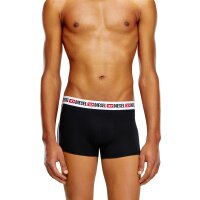 DIESEL Mens Boxershorts, 2-Pack - UMBX-SHAWN TWO PACK, Trunks, Logo Waistband, Contrast Stripe, Cotton Stretch Black S (Small)