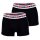 DIESEL Herren Boxershorts, 2er Pack - UMBX-SHAWN TWO PACK, Trunks, Logobund, Kontrast-Streifen, Cotton Stretch Schwarz S