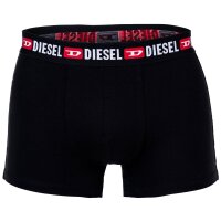 DIESEL Herren Boxershorts, 2er Pack - UMBX-SHAWN TWO PACK, Trunks, Logobund, Kontrast-Streifen, Cotton Stretch Schwarz/Grau S