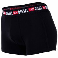DIESEL Herren Boxershorts, 2er Pack - UMBX-SHAWN TWO PACK, Trunks, Logobund, Kontrast-Streifen, Cotton Stretch Schwarz/Grau S
