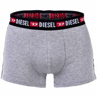 DIESEL Herren Boxershorts, 2er Pack - UMBX-SHAWN TWO PACK, Trunks, Logobund, Kontrast-Streifen, Cotton Stretch Schwarz/Grau S