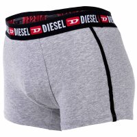 DIESEL Mens Boxershorts, 2-Pack - UMBX-SHAWN TWO PACK, Trunks, Logo Waistband, Contrast Stripe, Cotton Stretch Black/Grey S (Small)