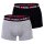 DIESEL Herren Boxershorts, 2er Pack - UMBX-SHAWN TWO PACK, Trunks, Logobund, Kontrast-Streifen, Cotton Stretch Schwarz/Grau S
