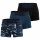DIESEL Mens Boxer Shorts, 3-pack - UMBX-DAMIENTHREEPACK, Trunks, Camouflage, Cotton Stretch Blue/Black S (Small)
