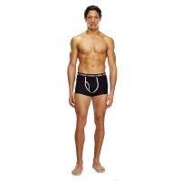DIESEL Herren Boxershorts, 3er Pack - UMBX-DAMIENTHREEPACK, Trunks, Logobund, Kontrastnähte, Cotton Stretch Schwarz S