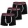 DIESEL Mens Boxer Shorts, 3-pack - UMBX-DAMIENTHREEPACK, Trunks, Logo Waistband, Contrast Stitching, Cotton Stretch Black S (Small)