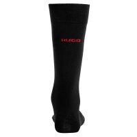 HUGO Unisex Socken, 6er Pack - RS Uni, Kurzsocken, Logo, einfarbig Schwarz 39-42