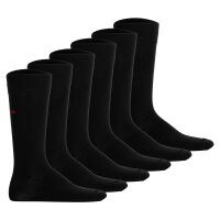 HUGO Unisex Socken, 6er Pack - RS Uni, Kurzsocken, Logo, einfarbig Schwarz 43-46