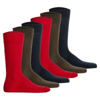 HUGO Unisex Socken, 6er Pack - RS Uni, Kurzsocken, Logo, einfarbig Dunkelblau/Grün/Rot 43-46