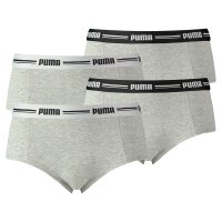 PUMA Damen Mini Shorts - Iconic, Soft Cotton Modal Stretch, 4er Pack Grau XS